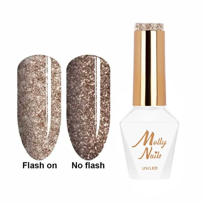 Esmalte semipermanente Molly Lac Flashing Lights Bitter Brown 8 gr 564 Hema free - Imagen 1