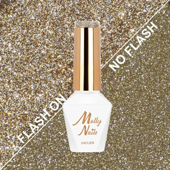 Esmalte semipermanente Molly Lac Flashing Lights 3 Honey Wood 5 ml 611 Hema Free - Imagen 2