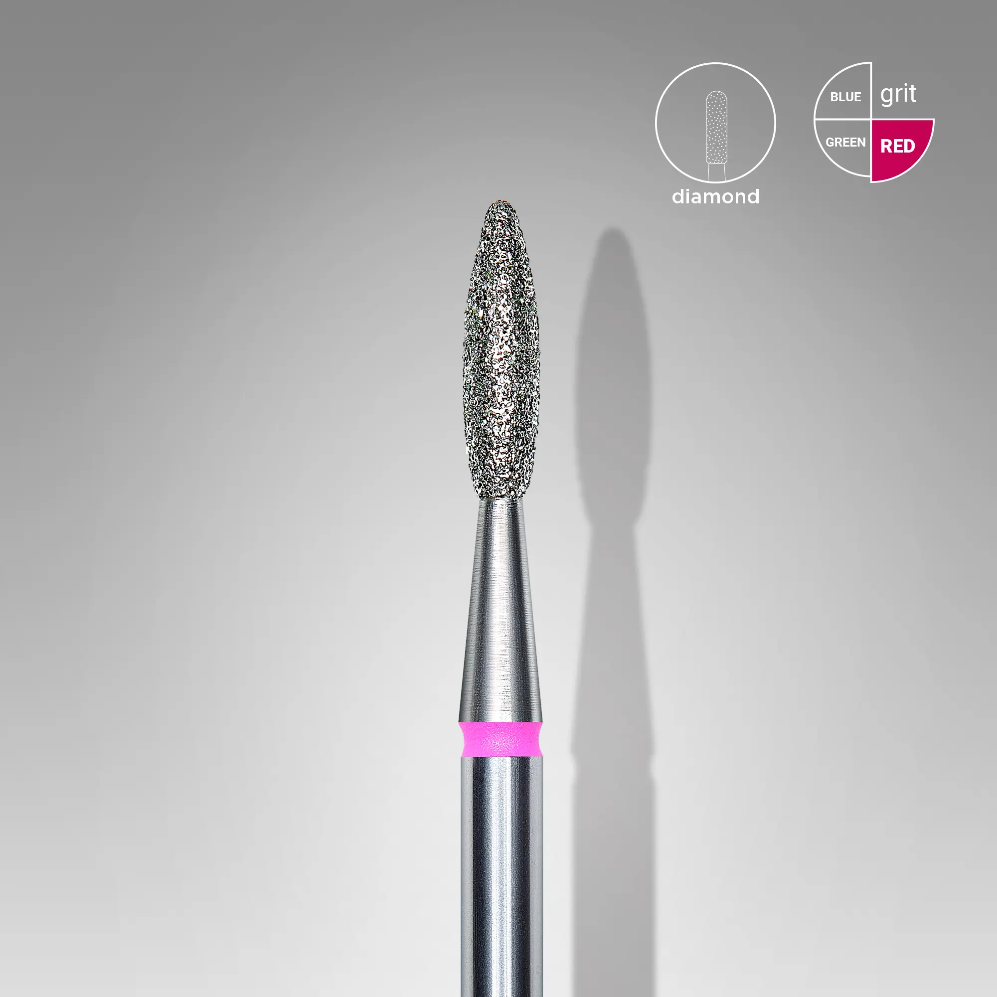 FA10R021-8-1 Staleks Fresa diamante llama Roja 2.1 mm / 8 mm - Imagen 1