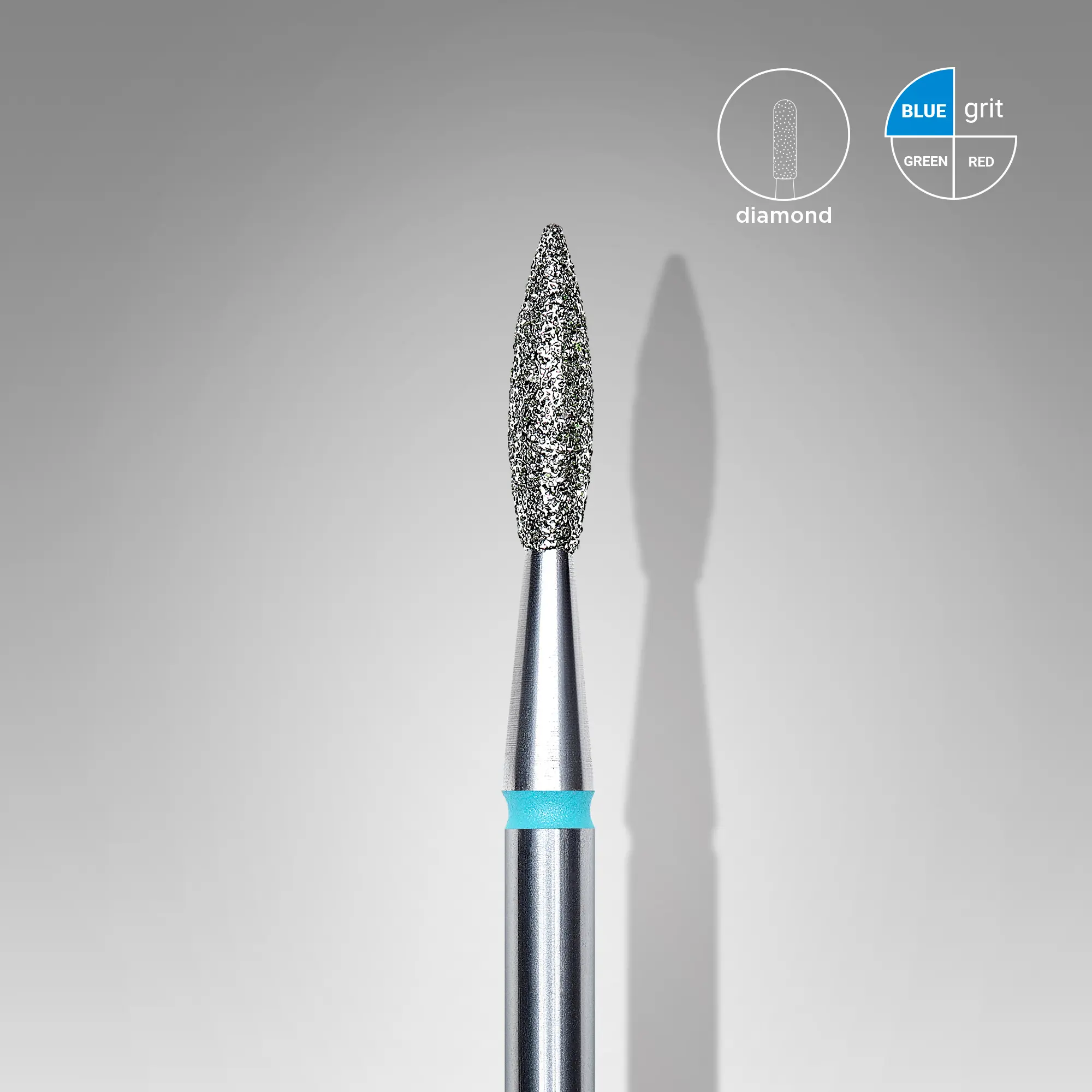 FA11B021-8-1 Staleks Fresa diamante llama Puntiaguda Azul 2.1 mm / 8 mm - Imagen 1