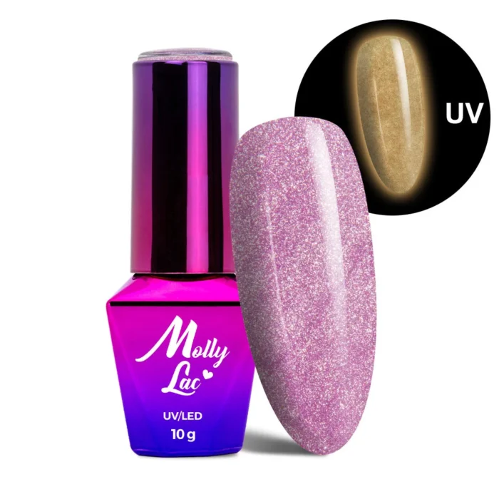 Esmalte semipermanente Molly Lac Night Glowing One Caress 10 ml 674 Hema Di Hema Free - Imagen 1