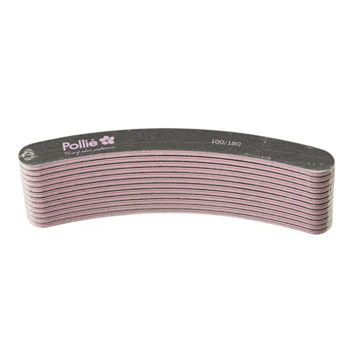 Limas Pollié curvas negra 100/180 acolchadas pack 12 unidades - Imagen 1