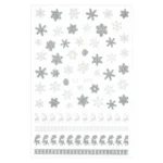 Pegatina uñas Navidad 3D Copos blanco y plata LS-J35