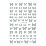Pegatina uñas Navidad 3D Plata lazos y mariposas STZ-CS129