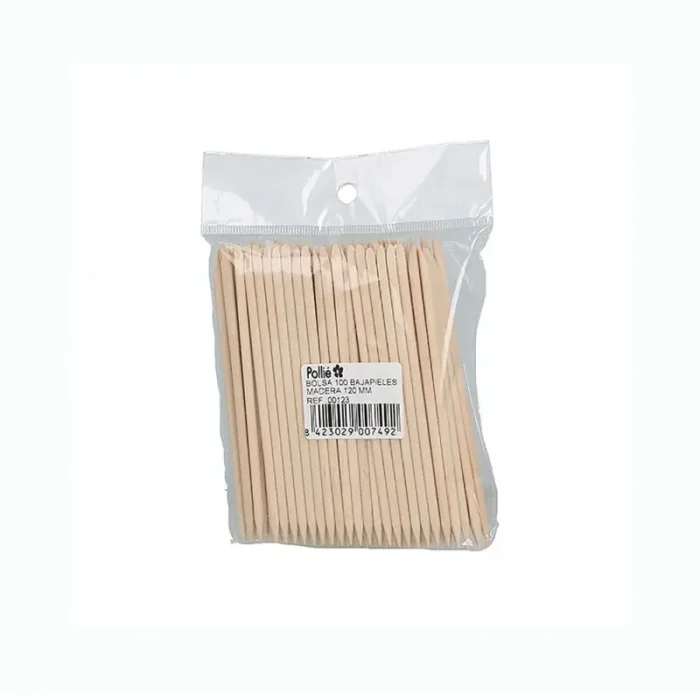 Bolsa 100 palitos bajapieles de madera naranjo 120 mm - Imagen 1