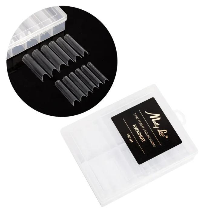 Moldes Dual Form Polyacrygel Cuadrados para punta – 100 unidades - Imagen 1