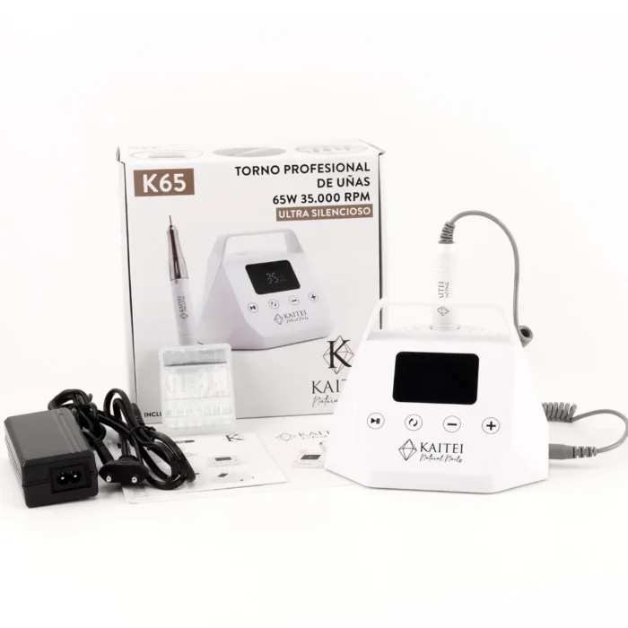 Torno profesional de uñas Kaitei Nails K65 65W 35.000 RPM Blanco