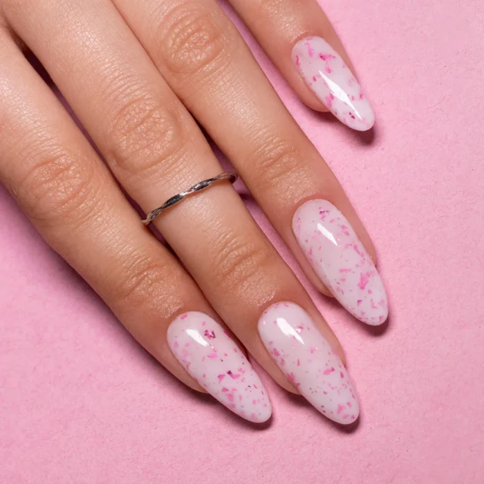 Molly Lac Rubber Base Flakes Milk Pink Hema Free 10 ml. - Imagen 5
