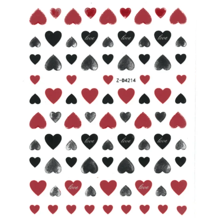 Pegatinas manicura San Valentín Corazones Varios Colores