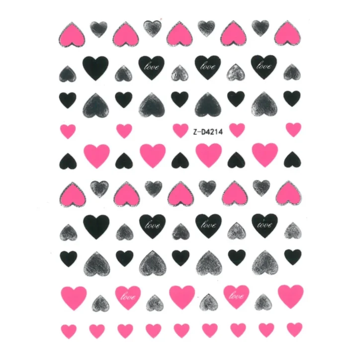 Pegatinas manicura San Valentín Corazones Varios Colores