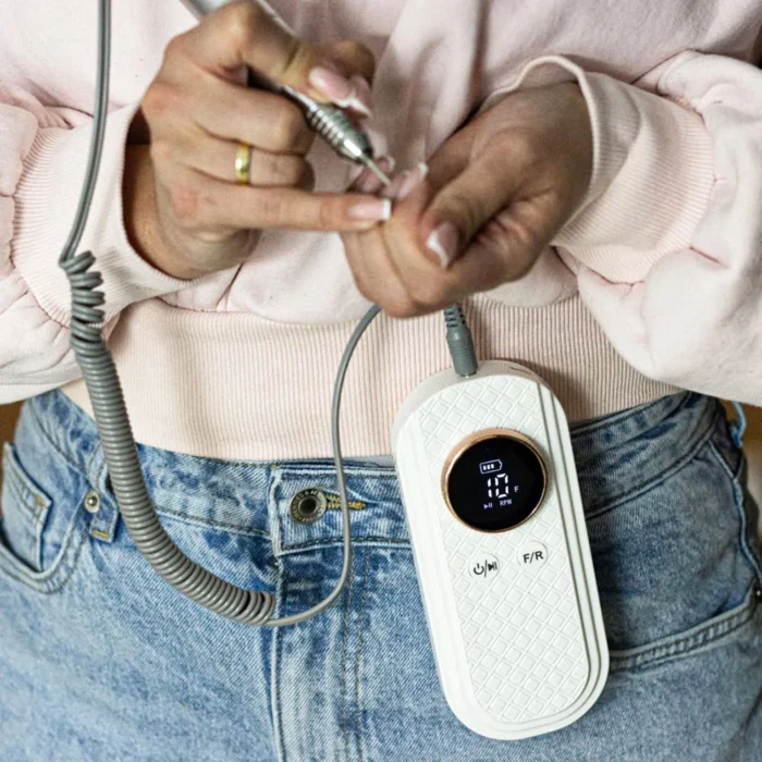 Torno Profesional Manicura/Pedicura Blanco-Dorado . M 111 50w 35.000RPM - Imagen 2