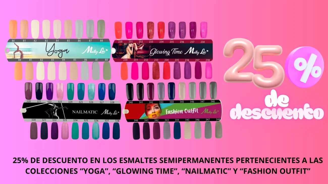 Banner descuento 25% en esmaltes semipermanentes