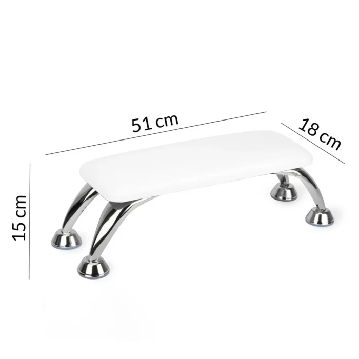 Molly Nails Soporte para manicura color blanco con patas plata