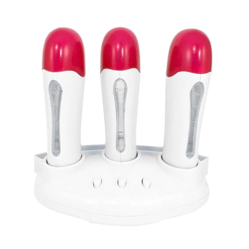 ALL02227-Calentador-de-cera-triple-roll-on-blanco-rojo Calentador fundidor de cera Triple roll-on triple Blanco-Rojo - Imagen 1